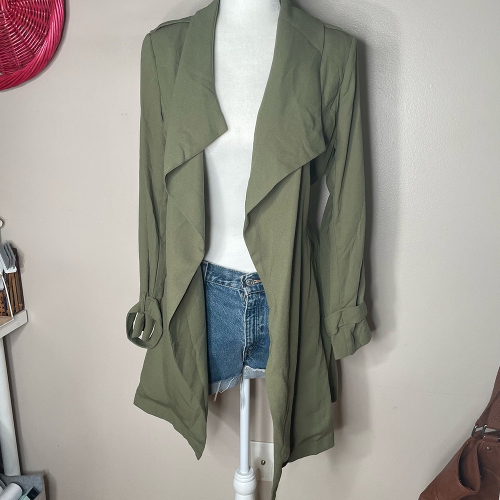 5/$25 Privy olive green open front jacket